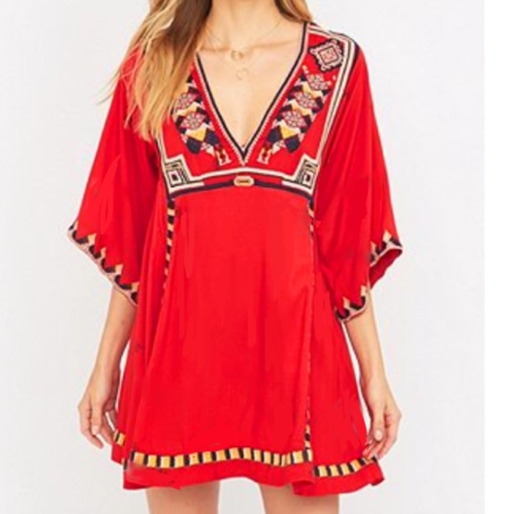 Embroidered DRESS Dolman Tulum Wide Sleeve Tunic - Picture 2 of 5